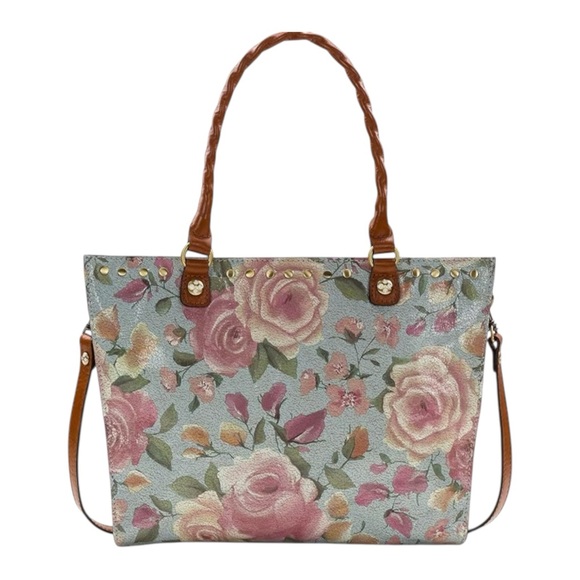Patricia Nash Handbags - Patricia Nash Zancona Large Cracked Rose Floral Tote & Wallet set EUC